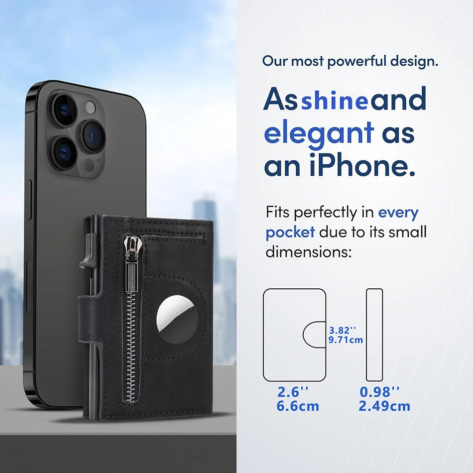 Rfid Airtag Wallet Carbon Fiber Men Wallet