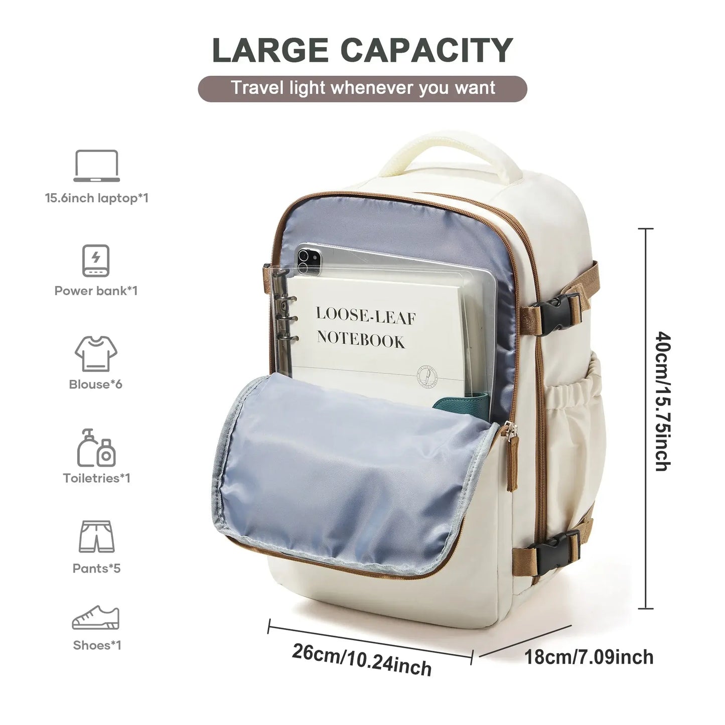 Marketing image - Cabin Travel Backpack 40x30x20 Hand Luggage Cabin Backpack