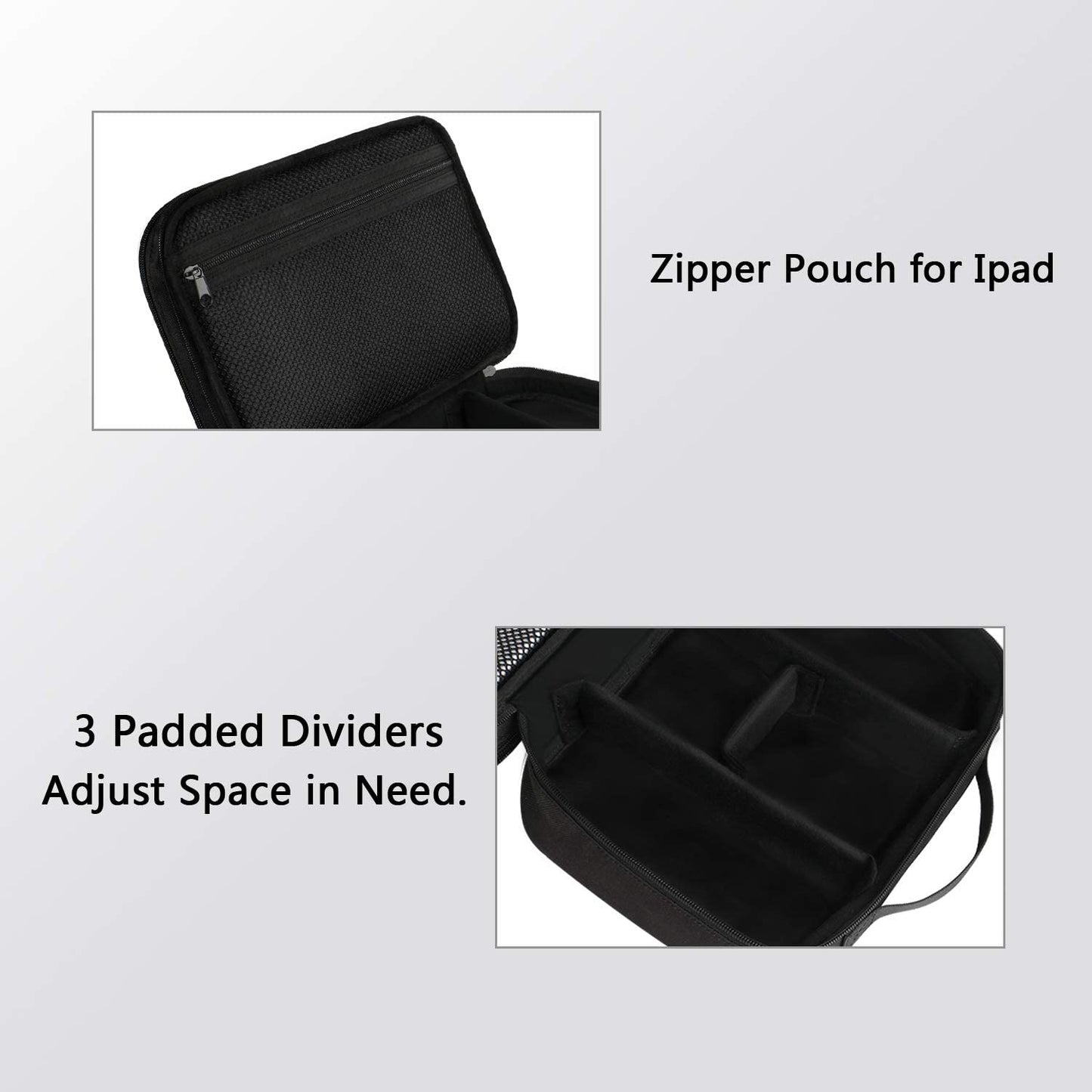 Electronics Organizer Travel Case, Water Resistant Cable Organizer Bag for Travel Essentials, Tech Gifts for Men, Storage Bag as Accessories for Phone, Cord, Tablet, Black