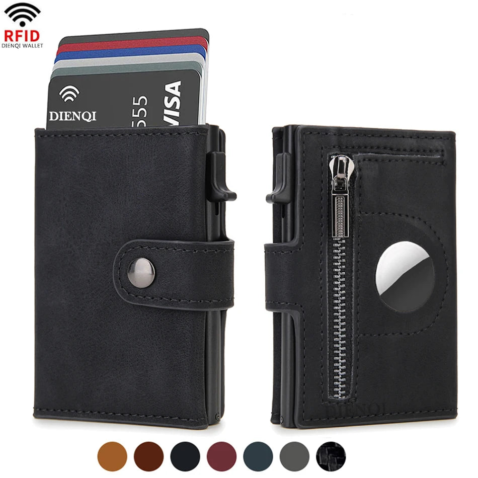 Rfid Airtag Wallet Carbon Fiber Men Wallet