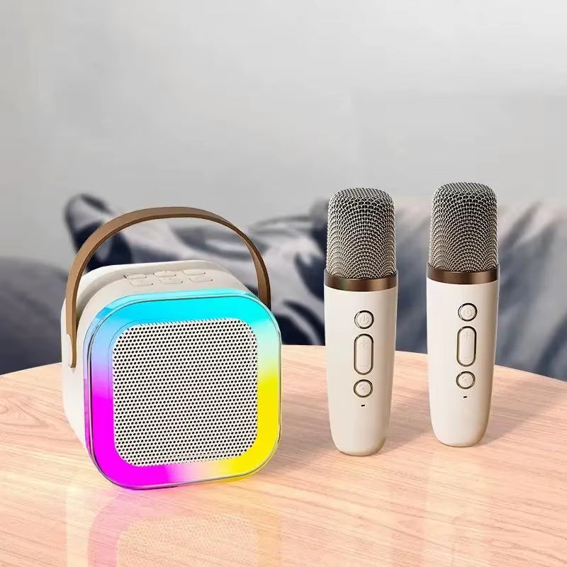 Bluetooth Speaker K12 Karaoke Machine Portable 5.3 PA Speaker System with Wireless Microphones Home Family Singing Children'S