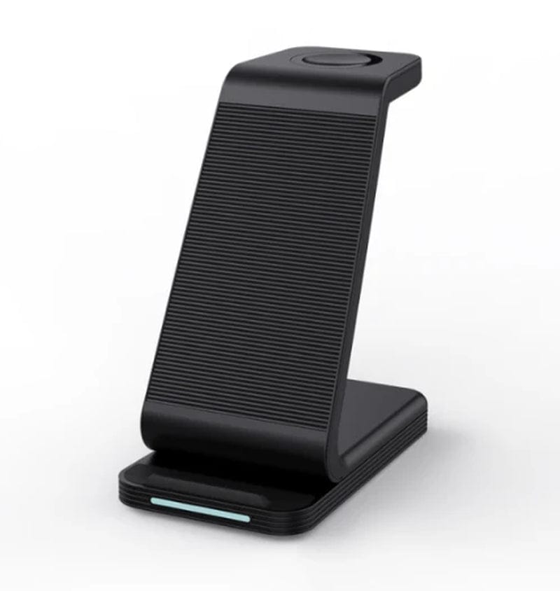 Compact Stand-Up Triple Wireless Charging Dock