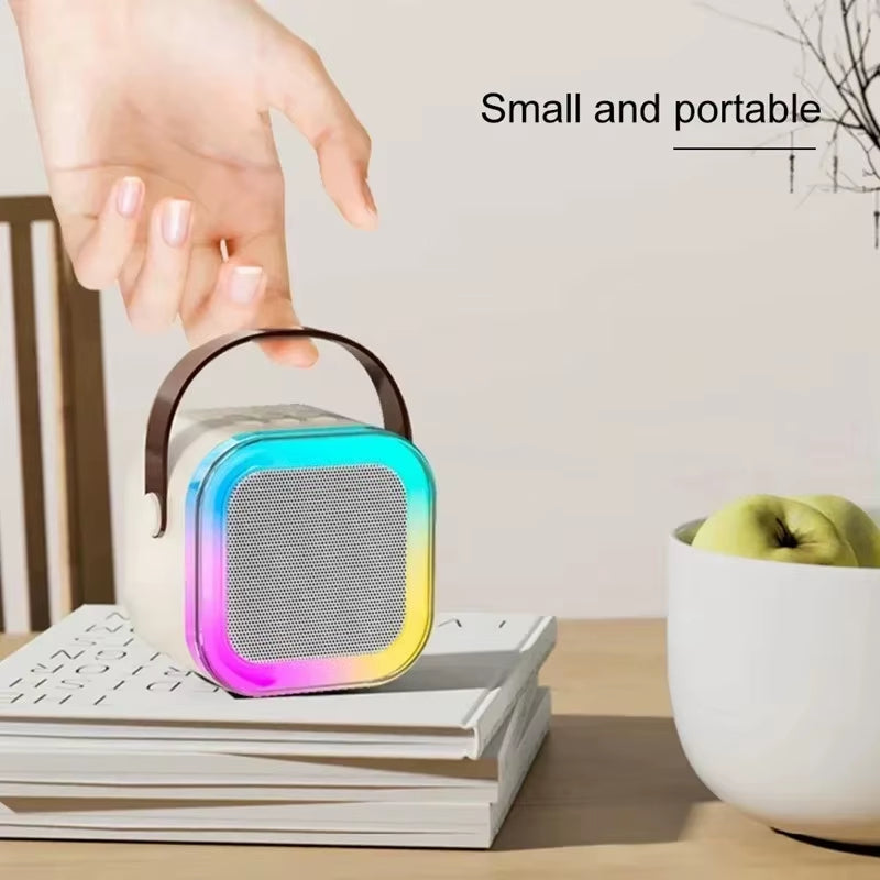 Bluetooth Speaker K12 Karaoke Machine Portable 5.3 PA Speaker System with Wireless Microphones Home Family Singing Children'S