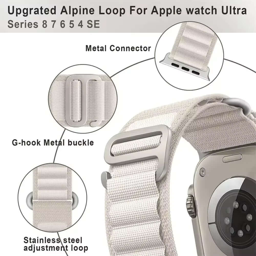 Alpine Loop Strap for Apple Watch Band Ultra 2 49Mm 46Mm 44Mm 40Mm 45Mm 41Mm 42Mm 38Mm Nylon Bracelet Iwatch 10 9 8 7 6 SE Band