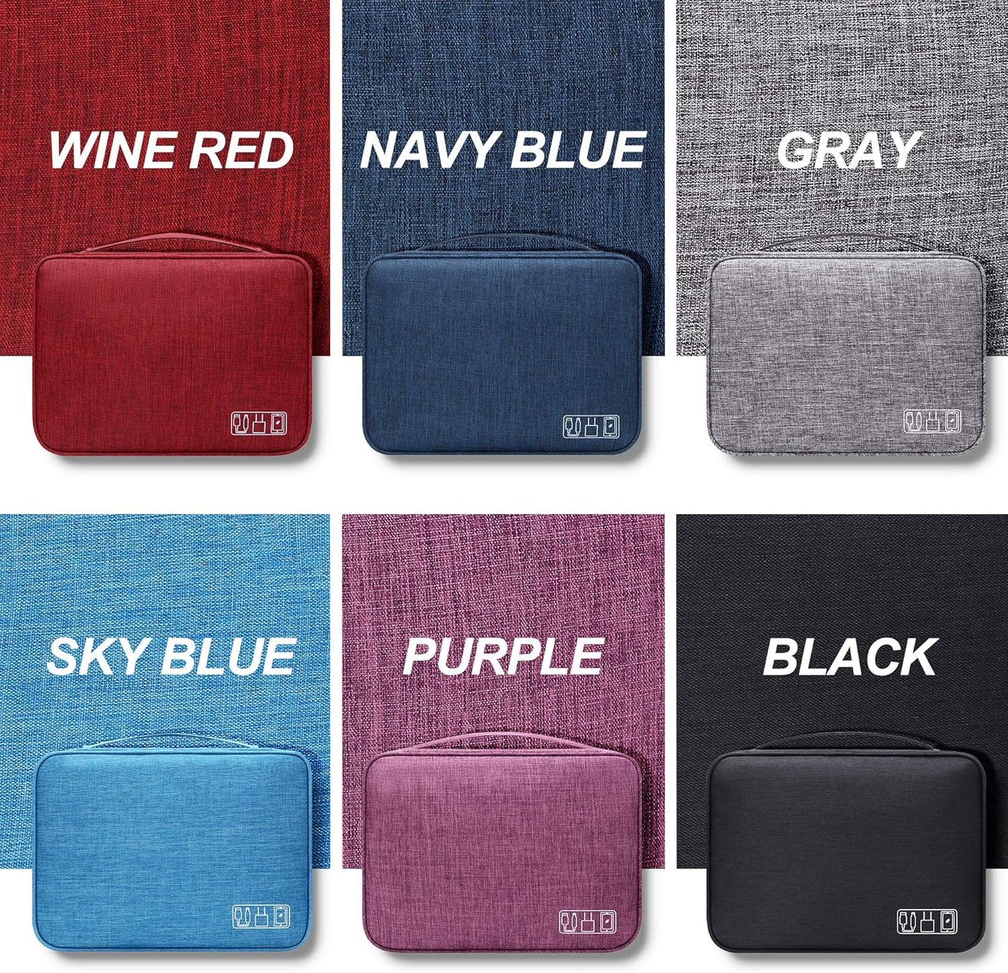 Electronic Bag Travel Cable Accessories Bag Waterproof Double Layer Electronics Organizer Portable Storage Case for Cable, Cord, Charger, Phone, Adapter, Power Bank, Kindle, Hard Drives