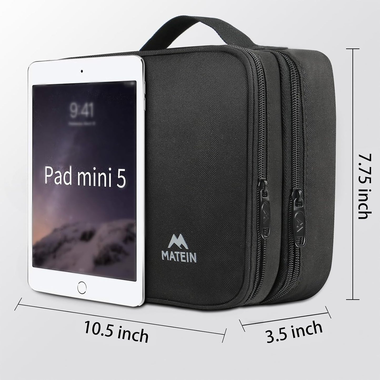 Electronics Organizer Travel Case, Water Resistant Cable Organizer Bag for Travel Essentials, Tech Gifts for Men, Storage Bag as Accessories for Phone, Cord, Tablet, Black