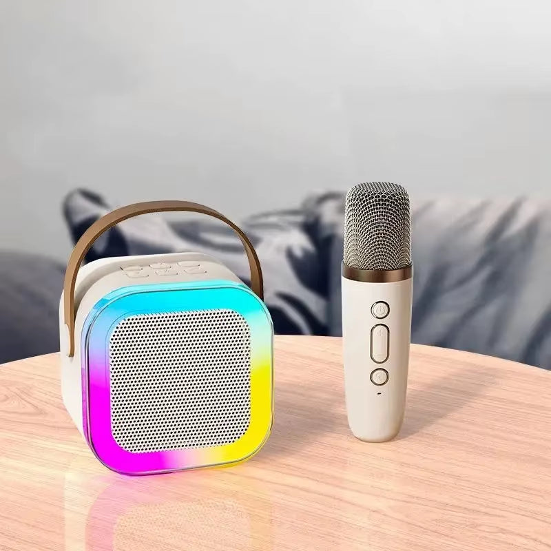 Bluetooth Speaker K12 Karaoke Machine Portable 5.3 PA Speaker System with Wireless Microphones Home Family Singing Children'S