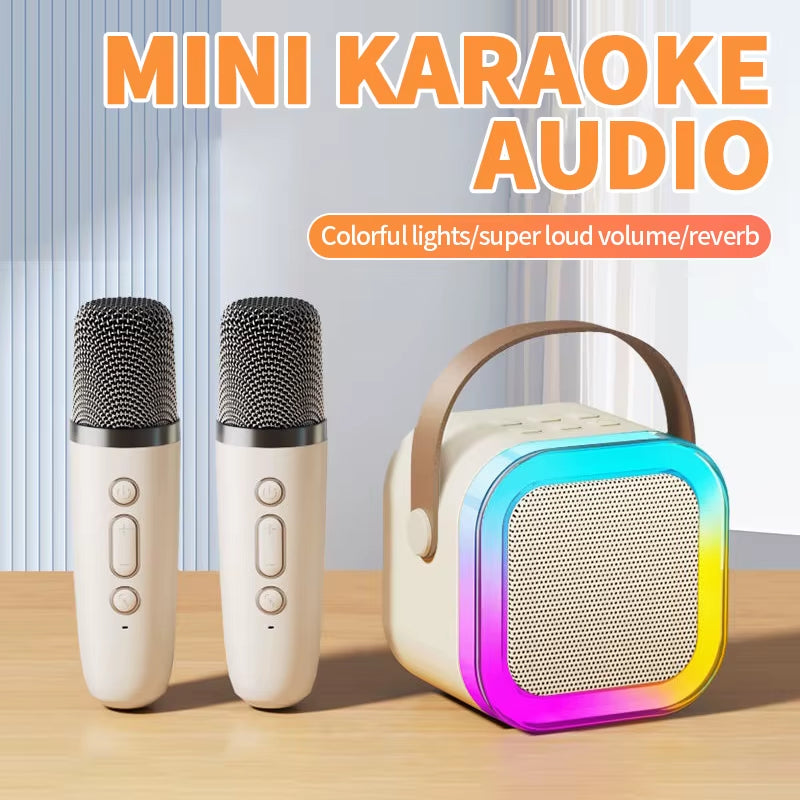 Bluetooth Speaker K12 Karaoke Machine Portable 5.3 PA Speaker System with Wireless Microphones Home Family Singing Children'S