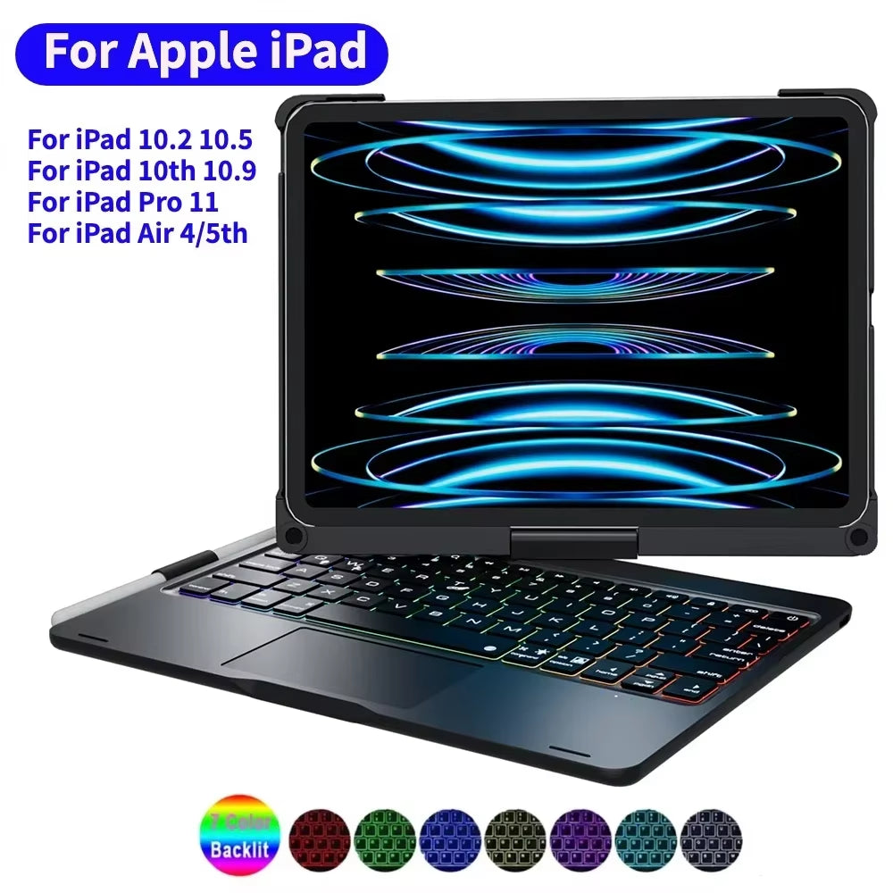 360° Rotatable Backlit Keyboard Cover for Ipad Pro12.9 11 Ipad10.2 7/8/9/10Th Air11 13 2024 M2, Ipad Cover Air4 5 Magic Keyboard