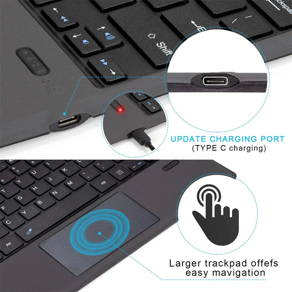 Bluetooth Keyboard Backlight for Microsoft Surface Pro 3 4 5 6 7 8 9 Pro X Go 1 2 3 4 Keyboard Backlit Trackpad Wireless Teclado
