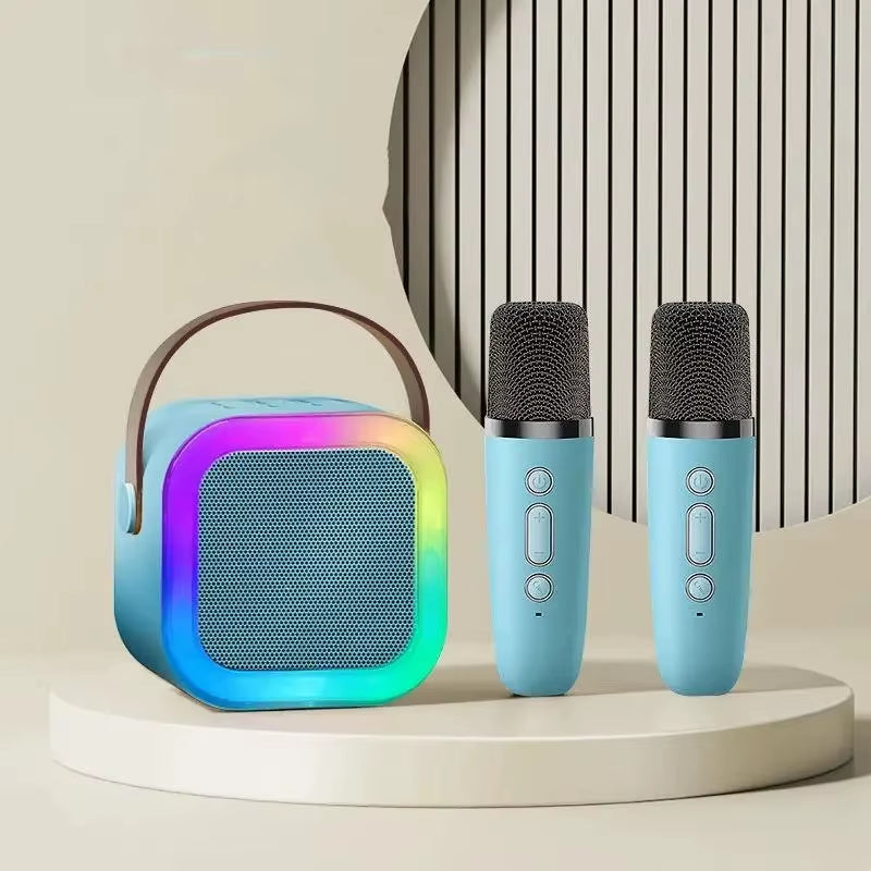Bluetooth Speaker K12 Karaoke Machine Portable 5.3 PA Speaker System with Wireless Microphones Home Family Singing Children'S