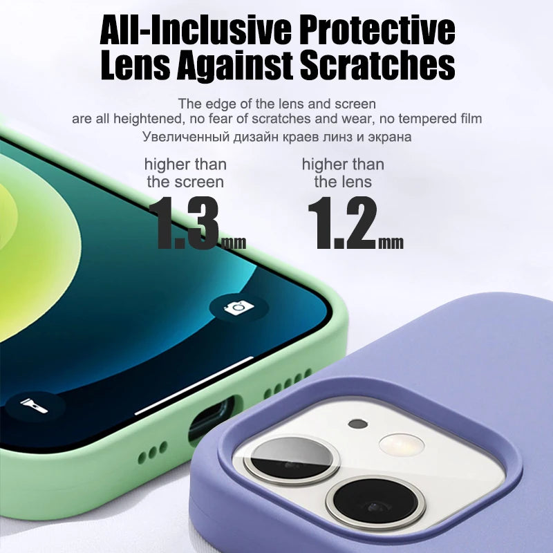 Silicone Liquid Case Para sa iPhone 11 14 13 12 15 Pro Max