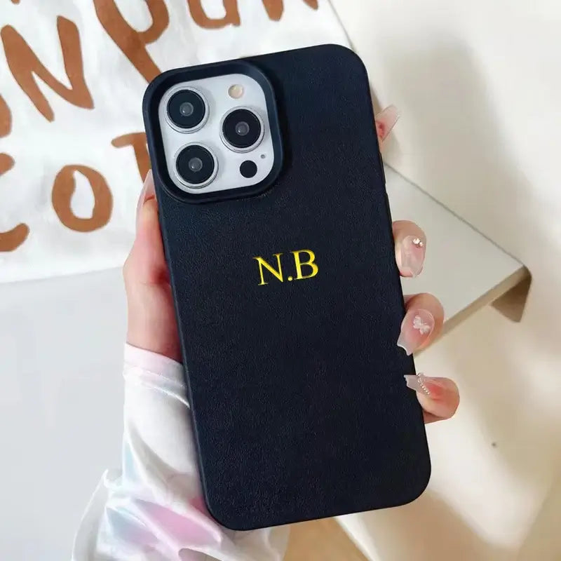 Black case with etching.