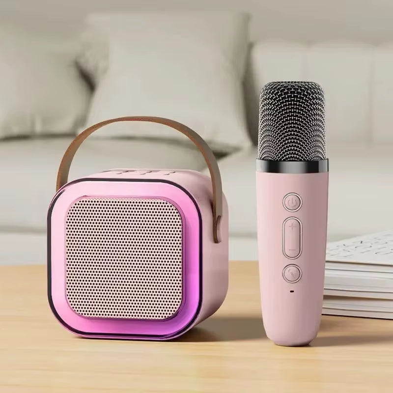 Bluetooth Speaker K12 Karaoke Machine Portable 5.3 PA Speaker System with Wireless Microphones Home Family Singing Children'S