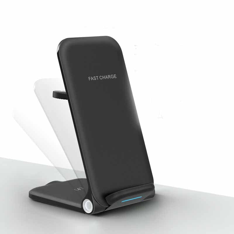Compact Stand-Up Triple Wireless Charging Dock