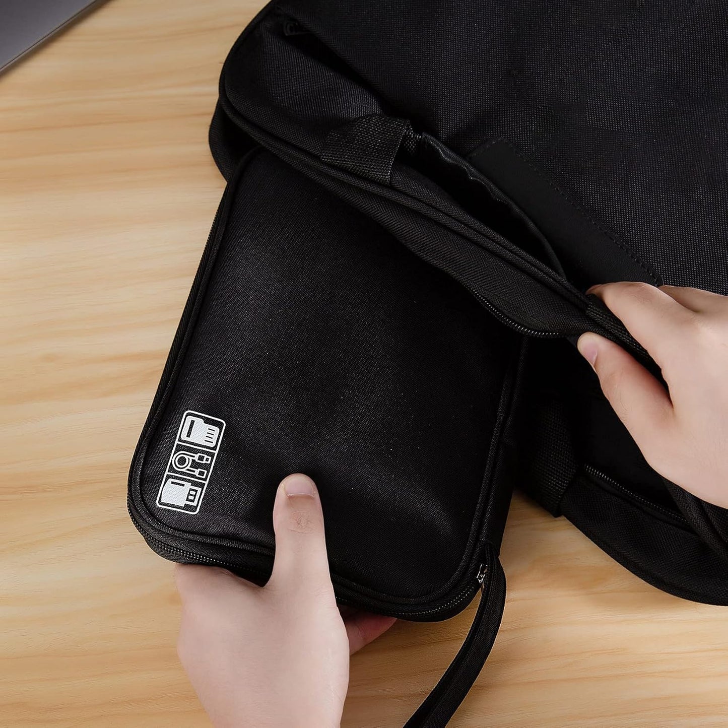 Electronic Organizer, Portable Cord Organizer, Travel Waterproof Electronic Storage Bag, for USB Cables, Chargers, Hard Drives, SD Cards and More