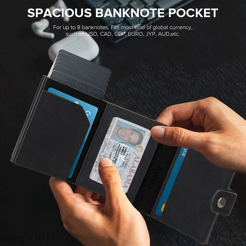 Rfid Airtag Wallet Carbon Fiber Men Wallet