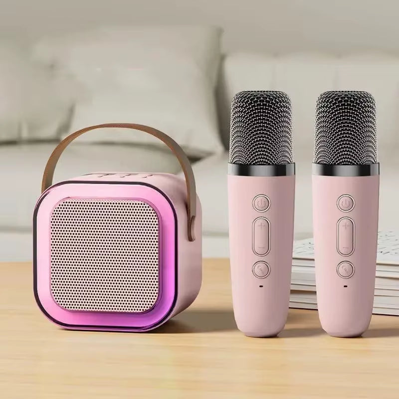 Bluetooth Speaker K12 Karaoke Machine Portable 5.3 PA Speaker System with Wireless Microphones Home Family Singing Children'S