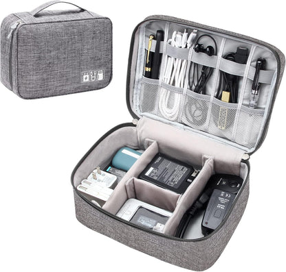 Electronics Organizer Travel Universal Cable Organizer Bag Waterproof Electronics Accessories Storage Cases for Cable, Charger, Phone, USB, SD Card, Hard Drives, Power Bank, Cords