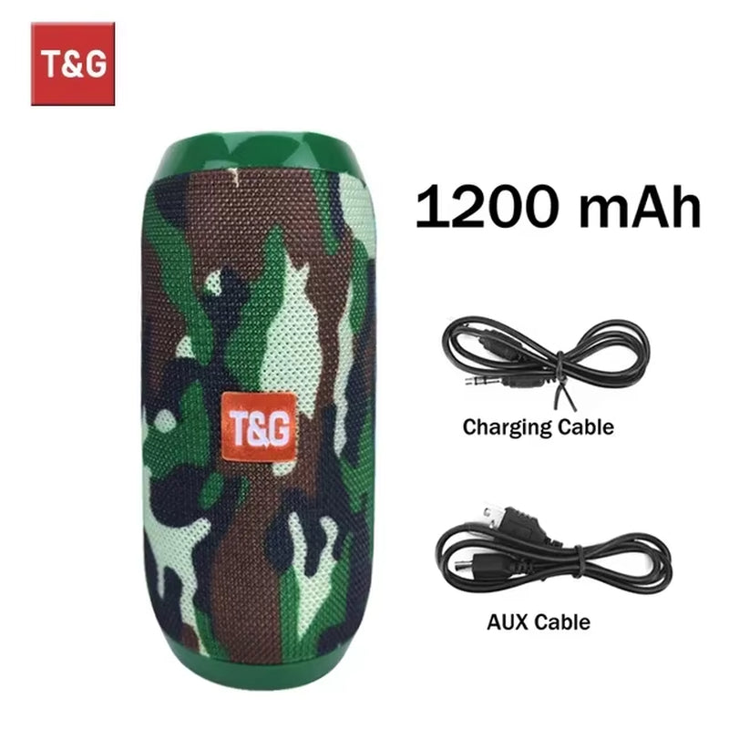 TG117 Portable Bluetooth Speaker TWS Wireless Dual Bass Outdoor Column Boombox FM AUX TF Card Music Player for Camping Riding