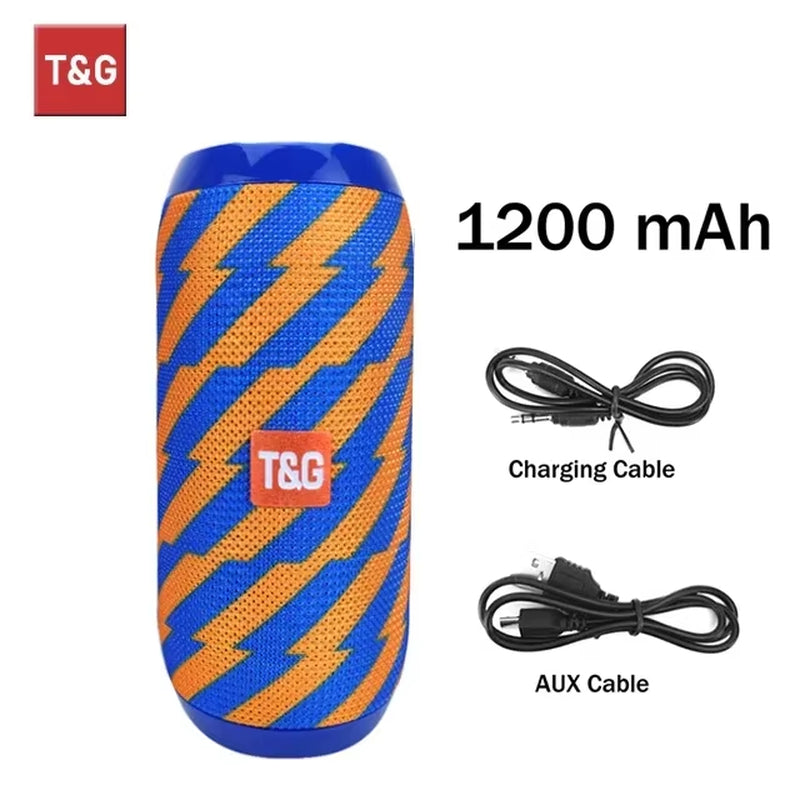TG117 Portable Bluetooth Speaker TWS Wireless Dual Bass Outdoor Column Boombox FM AUX TF Card Music Player for Camping Riding