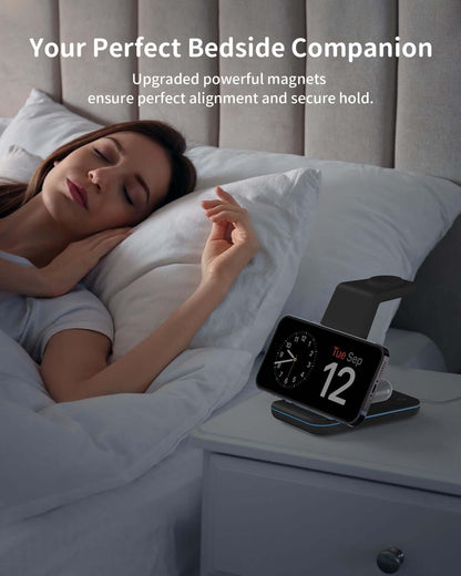 Wireless Charger for Iphone Charging Station: 3 in 1 Phone Charger Stand for Iphone 16/15/14/13/12/11/SE/X Pro Max plus - Apple Watch Ultra/10/9/8/Se/7/6/5/4/3 - Airpods 2/3/4 Pro