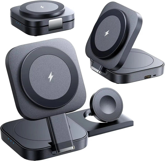 3 in 1 Charging Station for Apple Devices Magsafe Wireless Charger Pad for Multiple Devices Fits Iphone 15 Pro