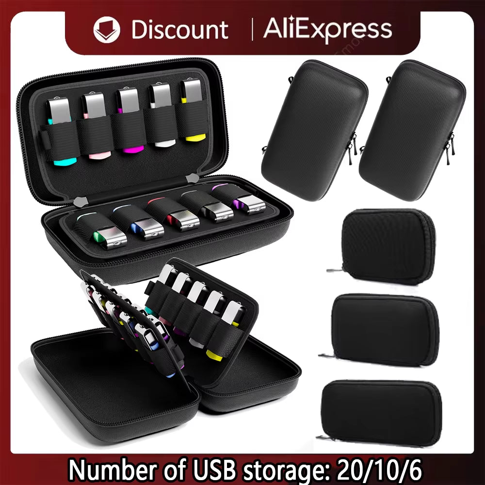 USB Flash Drive Case Storage Bag Dustproof Thumb Drive Holder Organizer Box Electronic Accessories Storage Box for Drive Pen
