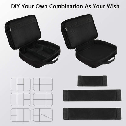 Electronics Organizer Travel Case, Water Resistant Cable Organizer Bag for Travel Essentials, Tech Gifts for Men, Storage Bag as Accessories for Phone, Cord, Tablet, Black