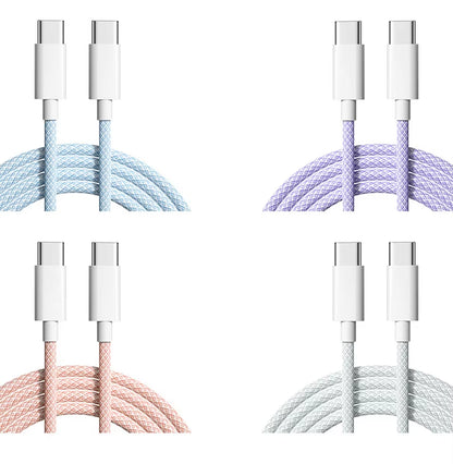 60W 6A USB Type C to Type C Cable Data Line for Iphone 15 16 Samsung Xiaomi Fast Charging USB C to C Cable Type C Data Charger