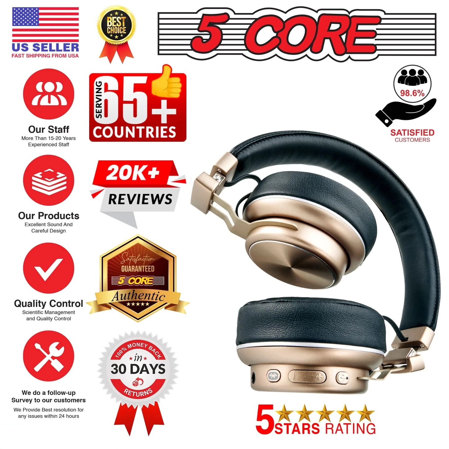 Marketing Image - 5 CORE BT Headphones