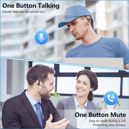 M53 Wireless Bluetooth Headset Single Earpiece Driving Headphone with Dual-Mic Noise Cancelling Handsfree Earphones