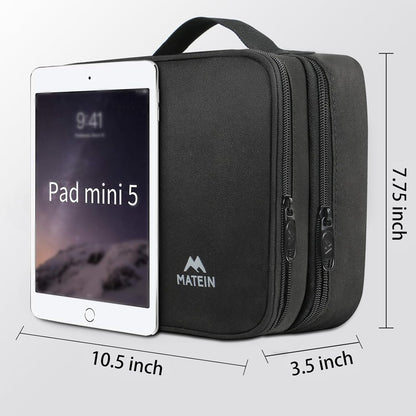 Electronics Organizer Travel Case, Water Resistant Cable Organizer Bag for Travel Essentials, Tech Gifts for Men, Storage Bag as Accessories for Phone, Cord, Tablet, Black