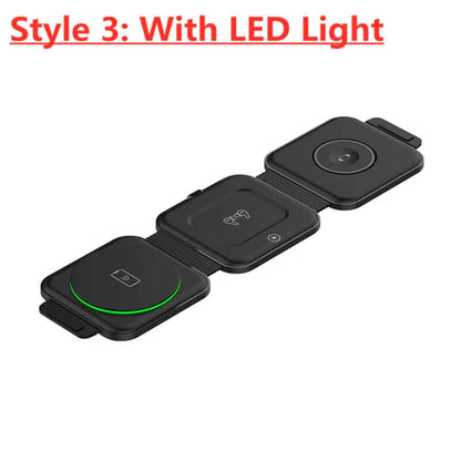 65W 3 in 1 Foldable Magnetic Wireless Charger for Iphone 14 13 12 Pro XS X Fast Wireless Charging Pad for Airpods Pro Iwatch