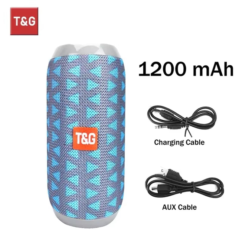 TG117 Portable Bluetooth Speaker TWS Wireless Dual Bass Outdoor Column Boombox FM AUX TF Card Music Player for Camping Riding