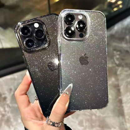 Luxury Glitter Bumper Bling Clear Case para sa IPhone 15 14 13 12 11 Pro Max Mini X XS Max XR 7 8 Plus 16 Pro Silicone Acrylic Cover 