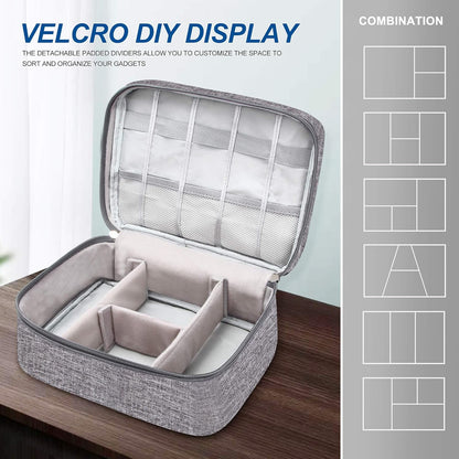 Electronics Organizer Travel Universal Cable Organizer Bag Waterproof Electronics Accessories Storage Cases for Cable, Charger, Phone, USB, SD Card, Hard Drives, Power Bank, Cords