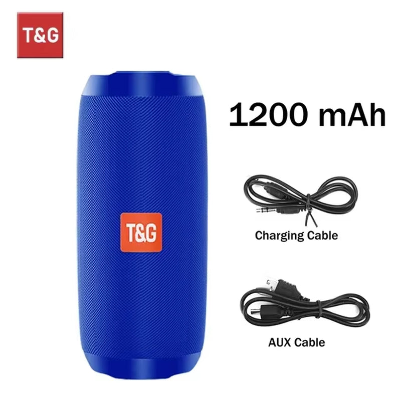 TG117 Portable Bluetooth Speaker TWS Wireless Dual Bass Outdoor Column Boombox FM AUX TF Card Music Player for Camping Riding