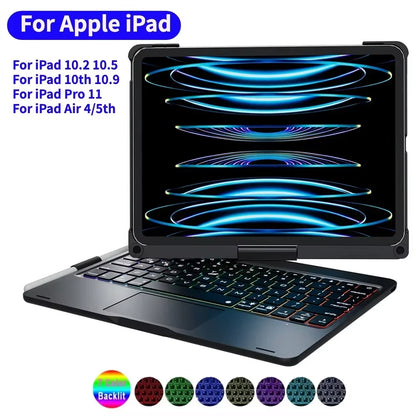 360° Rotatable Backlit Keyboard Cover for Ipad Pro12.9 11 Ipad10.2 7/8/9/10Th Air11 13 2024 M2, Ipad Cover Air4 5 Magic Keyboard