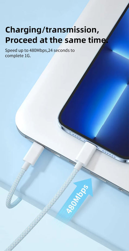 60W 6A USB Type C to Type C Cable Data Line for Iphone 15 16 Samsung Xiaomi Fast Charging USB C to C Cable Type C Data Charger