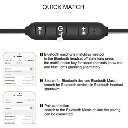 XT11 Sports Magnetic Bluetooth Earphone in Ear Wireless Neckband Headphones Stereo Music Headset with Mic for Samrtphones
