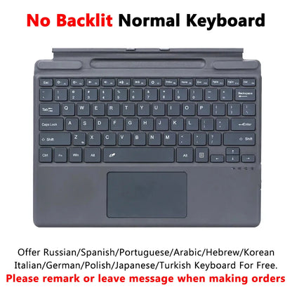 Bluetooth Keyboard Backlight for Microsoft Surface Pro 3 4 5 6 7 8 9 Pro X Go 1 2 3 4 Keyboard Backlit Trackpad Wireless Teclado