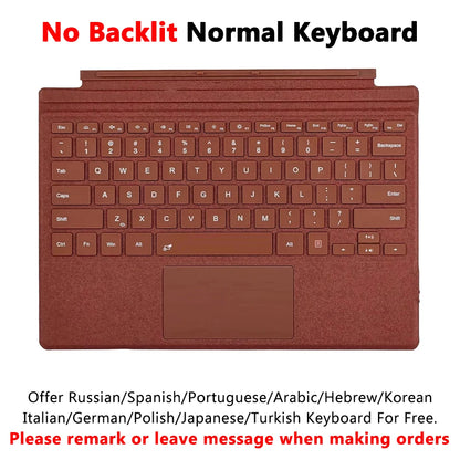 Bluetooth Keyboard Backlight for Microsoft Surface Pro 3 4 5 6 7 8 9 Pro X Go 1 2 3 4 Keyboard Backlit Trackpad Wireless Teclado