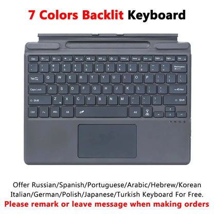 Bluetooth Keyboard Backlight for Microsoft Surface Pro 3 4 5 6 7 8 9 Pro X Go 1 2 3 4 Keyboard Backlit Trackpad Wireless Teclado