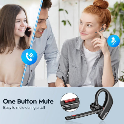 M51 Wireless Bluetooth Headset Earphones 5.2 Headphone with Dual-Mic CVC8.0 Noise Cancelling Handsfree Business Earpiece