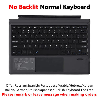 Bluetooth Keyboard Backlight for Microsoft Surface Pro 3 4 5 6 7 8 9 Pro X Go 1 2 3 4 Keyboard Backlit Trackpad Wireless Teclado
