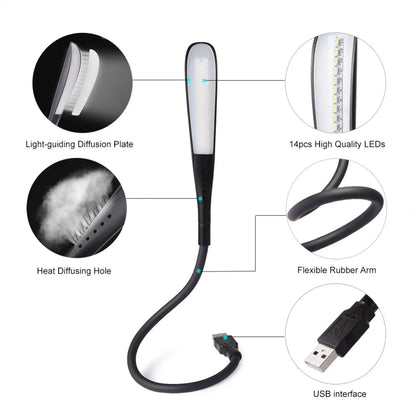 Mini USB Light Portable Laptops Touch Sensor LED Book Light for Power Bank PC Laptops Book Night Lighting