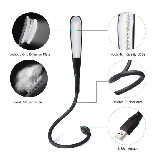 Mini USB Light Portable Laptops Touch Sensor LED Book Light for Power Bank PC Laptops Book Night Lighting