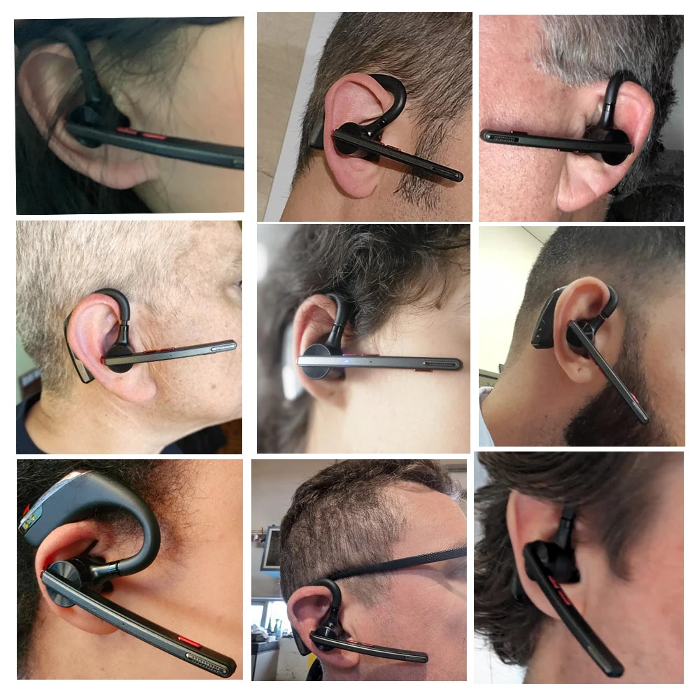 M51 Wireless Bluetooth Headset Earphones 5.2 Headphone with Dual-Mic CVC8.0 Noise Cancelling Handsfree Business Earpiece