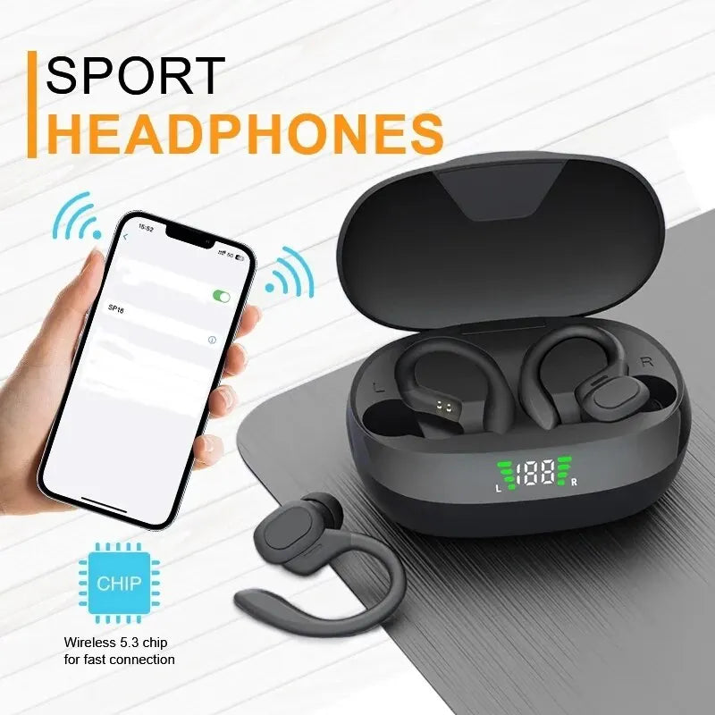 Original Wireless Earphones Ture Wireless Earbuds Ear Hook Sports Hifi Stereo Waterproof Headset with Mic TWS Headphone